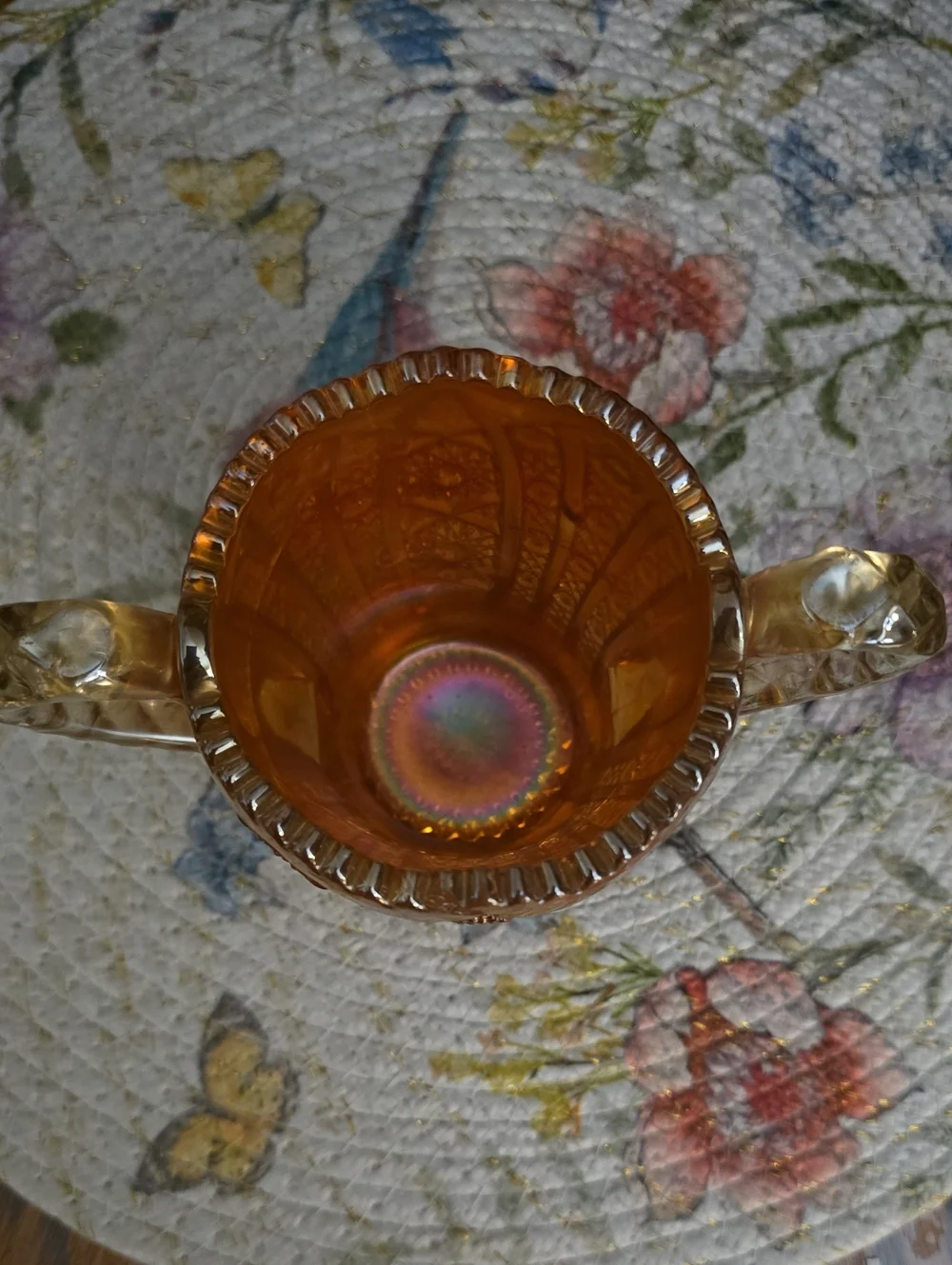 Vintage Gold Irridescent Carnival Glass